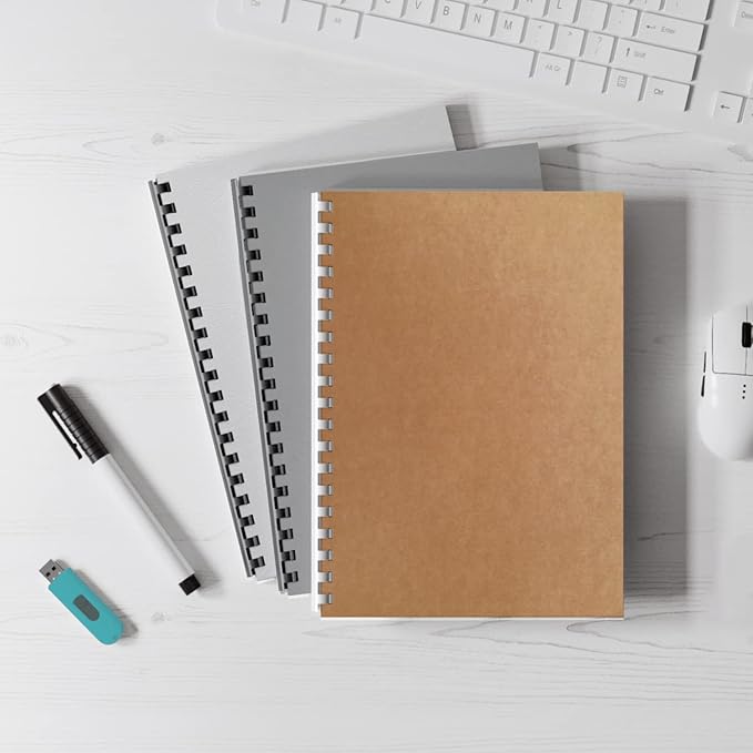 Binditek 100 Pack 12 Mil Paper Binding Covers, 230GSM (85lb), Brown Cardstock, 8.5 x 11", Kraft Paper, Un-Punched, Invitations, DIY-DeskLoop Office