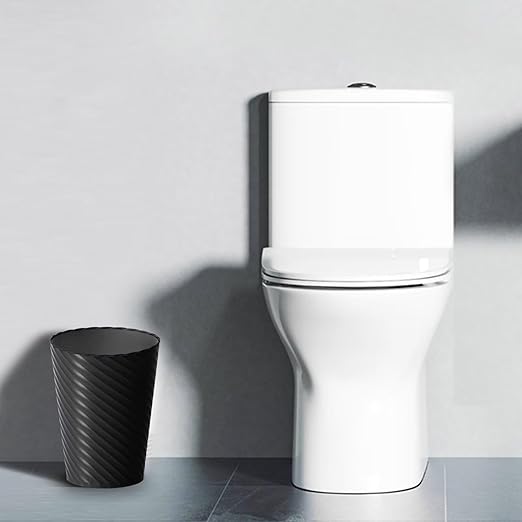 Bathroom Trash Can, 3 Pack 1.8 Gallons Small Trash Can with Trash Bags, Bathroom Garbage Can, Plastic Trash Bin, Round Waste Basket for Bedroom, Office, Kitchen, Room, Compact Space (Black)-DeskLoop Office