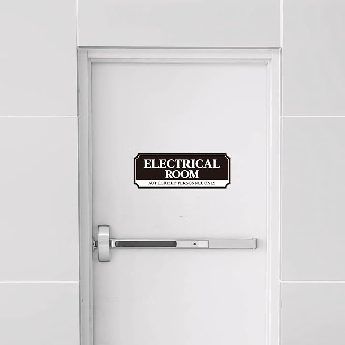 Electrical Room Door Sign for Business,Self-Adhesive Durable Modern Electrical - Image 7