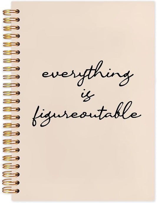SNNDER Everything Is Figureoutable Inspirational Notebook Journal, Motivational Gifts for Coworkers Women Men, Positive Affirmation Journal Notebook, Hardcover Spiral Notebooks 5.5x8.3 Inch-DeskLoop Office