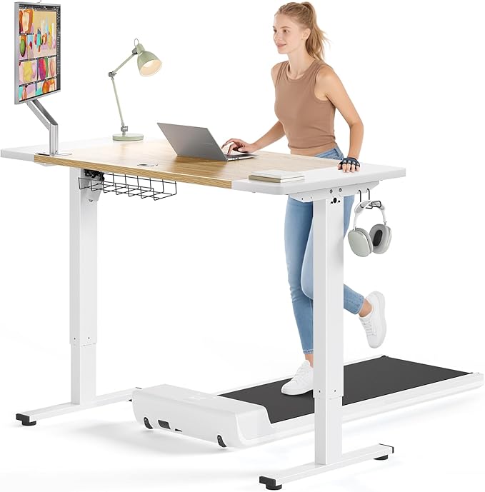 SIAGO Electric Standing Desk Adjustable - 55 x 24 Inch Sit Stand up Desk with Cable Management - 3 Memory Preset Adjustable Height Table-DeskLoop Office
