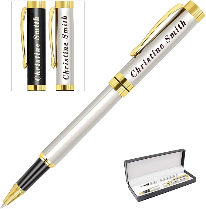 Amlion Personalized Pens Custom Engraved Pen with Name, Refillable Medium Refill, Personalized Gifts for Men Women-DeskLoop Office