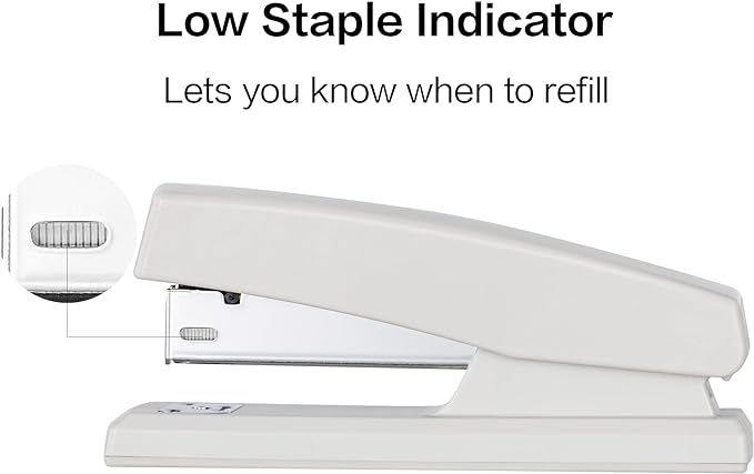Deli Stapler, Desktop Staplers with 640 Staples, Office Stapler, 25 Sheet Capacity, White-DeskLoop Office