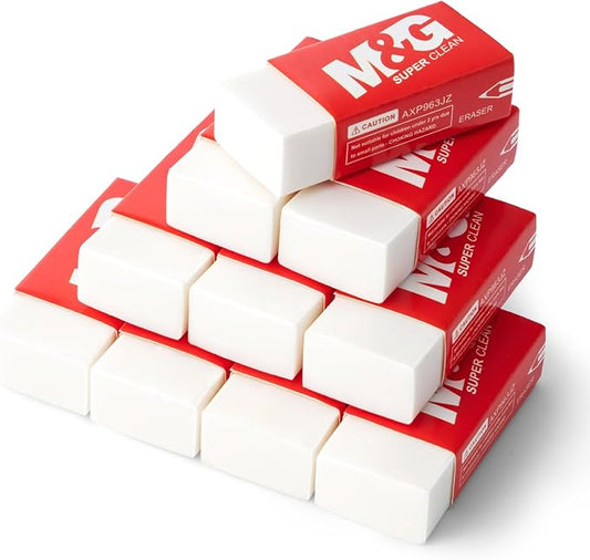 M&G Pencil Eraser for Kids, 30 Pack, White Erasers Bulk, Erasers for Artists, Drawing Erasers for Sketching, Small Pencil Erasers, Art Erasers for Drawing, School Erasers Office Supplies-DeskLoop Office