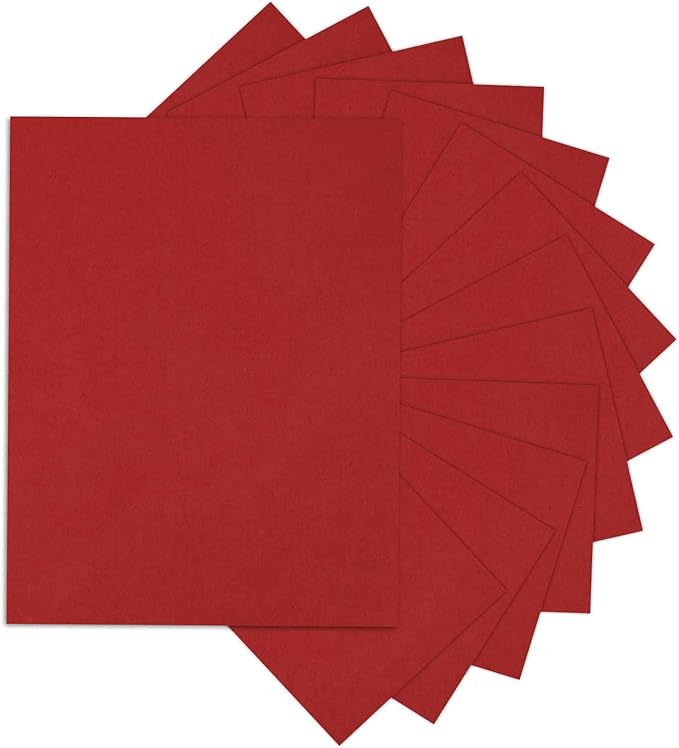 24 Sheets Red Cardstock 8.5 x 11 Thick Printer Paper, Goefun 80lb Red Card Stock Paper for Christmas, Valentines Day, Invitations and Craft-DeskLoop Office