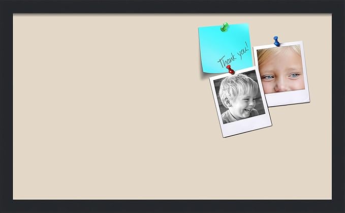 PinPix 24x14 Inch Cork Bulletin Board. This Decorative Framed Pin Board Comes with Desert Pastel Design and a Satin Black Frame. Ideal for Home Office Decor or Message Board (PinPix-1815)-DeskLoop Office