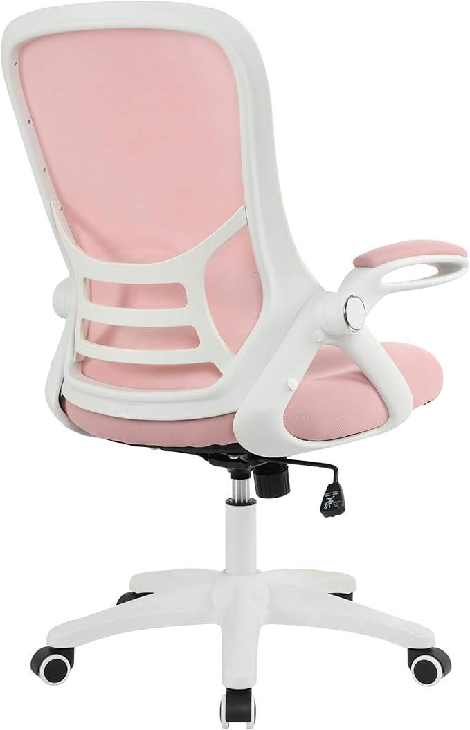HYLONE Office Chair Ergonomic Desk Chair with Adjustable Armrests, Mesh Executive Chair, Home Office Computer Chairs for Long Hours(Pink)-DeskLoop Office