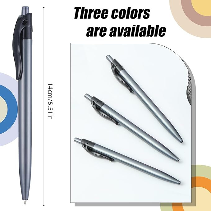 Retractable Black Ballpoint Pen for Smooth Writing 1.0mm Medium Pack of 50, Click pens with Comfort grip, Idea for Journaling, Planner, Note Taking Office School Supplies-DeskLoop Office