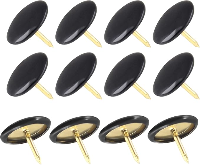 Piutouyar 300Pcs Black Decorative Flat Push Pin, Plastic Roundness Head Thumbtack, Black Thumb Tacks for Wall, Map, Cork Board, 3/8 Inch-DeskLoop Office