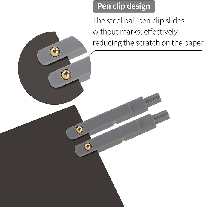 Ddaowanx Gel Pens, 12 Pcs 0.5mm Quick Dry Black Ink Pens Fine Point Smooth Writing Pens, Cute Office School Supplies Gifts for Women (12 Pcs Morandi-Black Ink)-DeskLoop Office