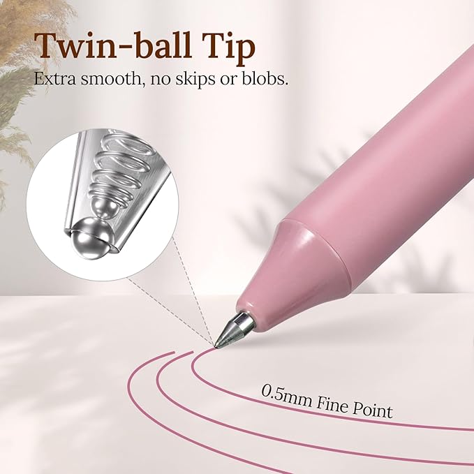 WRITECH Fine Point Gel Pens: 8ct 0.5mm Multi Colored Ink Colors Retractable Pen for Smooth Writing Note Taking Journaling Assorted Coloring No Bleed & Smear & Smudge (Vintage Set)-DeskLoop Office