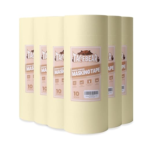 60 Rolls General Purpose Masking Tape 0.7 Inches x 60 Yards, Beige White Painters Tape for Painting, Labeling, DIY Arts Crafts, Home Office School Projects-DeskLoop Office