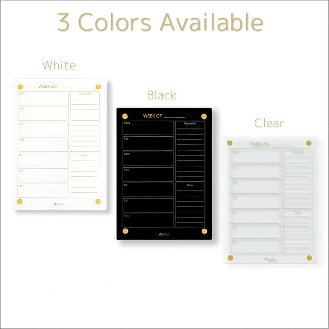 Clear Glass Weekly Dry Erase Calendar & Menu Non-Magnetic Whiteboard - Image 7