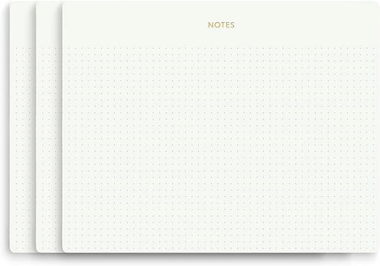 Mouse Pad Notepad for Professionals, 3 Pack, 9.8" x 7.9", 150 Sheets (50 Each), Minimalist, Gold Foiled, Dotted Layout, Executive's Desk Note Pad, To Do List Notepad, Eco-friendly, FSC™ Certified Planner Pad-DeskLoop Office