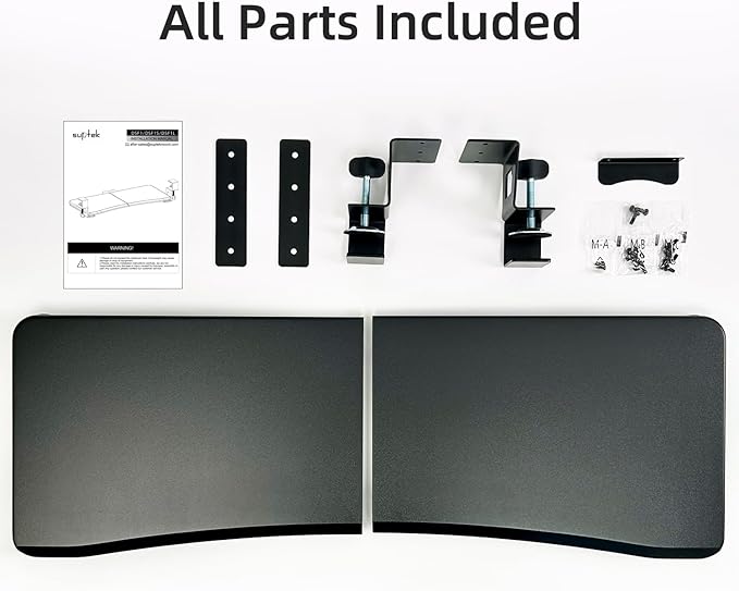 suptek Large Keyboard Tray Under Desk Pull Out with C Clamp Mount, Computer Keyboard & Mouse Tray, 34 (38 Including Clamps) x 11.8 inch Slide-Out Platform Computer Drawer for Typing, Black, DSF1LB-DeskLoop Office
