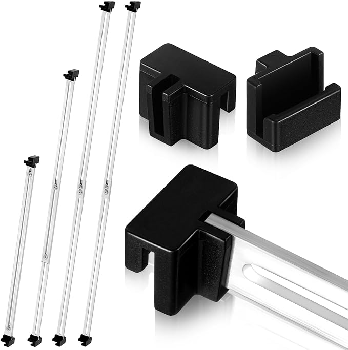 12 Pcs Metal Adjustable File Cabinet Rails Set Include 8 Hanging File Rail Clips 4 Cabinet Dividers Bars Suitable for Cabinets with Drawer Thickness Less Than 1/8 Inch(Silver,18-32.5 Inch)-DeskLoop Office