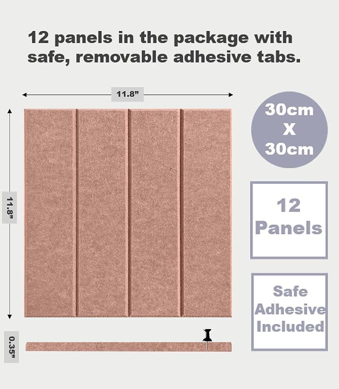 DECORITA Felt Bulletin Board Tiles | Modern Cork Board Alternative | Large Cork - Image 4