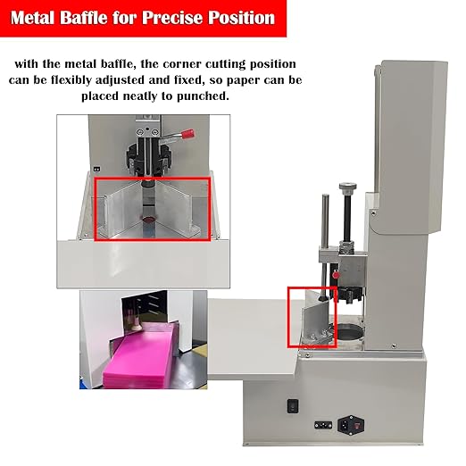 Electric Round Corner Cutter, Heavy Duty Fillet Paper Punch with Foot Pedal & Metal Protective Cover, R3-R9 Cutting Radius, Electric Corner Rounding Machine for PVC Name Card 1.97in Thickness-DeskLoop Office