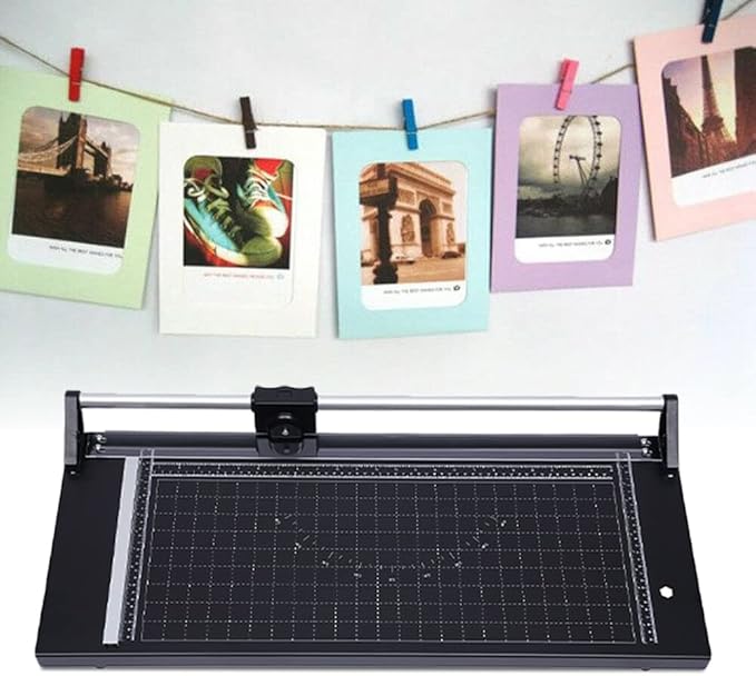 24 Inch Commercial Manual Precision Rotary Paper Trimmer Cutter,Heavy Duty,Smart Cut for Photo Paper, Film, Art Paper Jam, Office Paper, Thin Plastic Soft Board, PVC,Cutting Table 80x31.5cm-DeskLoop Office