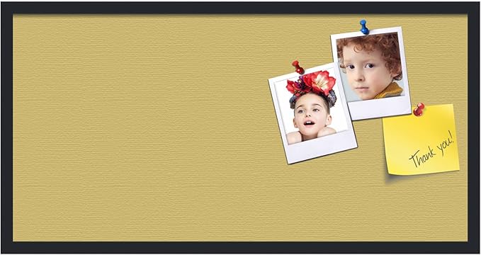 PinPix 36x18 Inch Cork Bulletin Board. This Decorative Framed Pin Board Comes with Honey Pastel Design and a Satin Black Frame. Ideal for Home Office Decor or Message Board (PinPix-1810)-DeskLoop Office