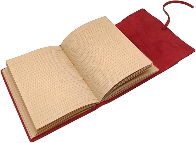 Red Notebook Journal - Genuine Leather Journals for Writing Small Size Diary 5.5x7.5 Inch, Notepad For Women and Man, Gifts,Work,Travel Wine Red-DeskLoop Office