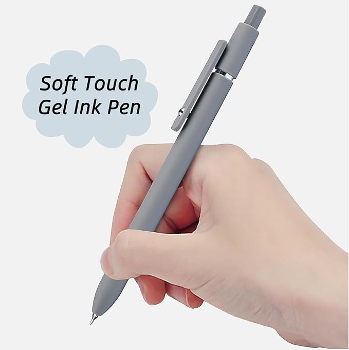 Gel Pens, 6 Pcs 0.5mm Fine Point Smooth Writing Pens Japanese Cute Pens, High-End Series Black Ink Pens for Journaling Note Taking, School Office Supplies for Women Men (6 Pcs Morandi)-DeskLoop Office