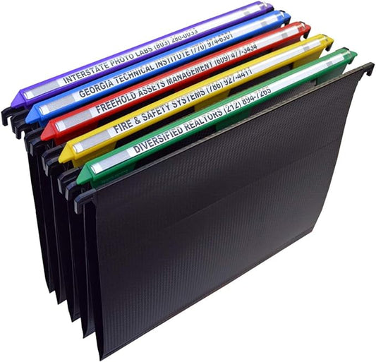 Ultimate Office MagniFile Hanging File Folders V Base Letter Size with 11 inch Magnified Indexes That Double The Size of Your File Titles to Find Files Fast. (Set of 5 Assorted)-DeskLoop Office