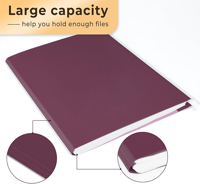 SUNEE Hanging File Folders Vintage Colors, 25 Pack Letter Size File Folders with 1/5-cut Tabs, Stay Organized for Your Home and Office Bulk File and Documents-DeskLoop Office