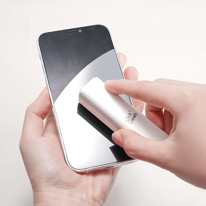 CLICK CLEAN Screen Cleaner, Fingerprint Proof Screen Cleaner Spray, All-in-One Cleaner with Microfiber, Shell and Phone Stand for All Phones, Laptop and Tablet Screens (Pink)-DeskLoop Office