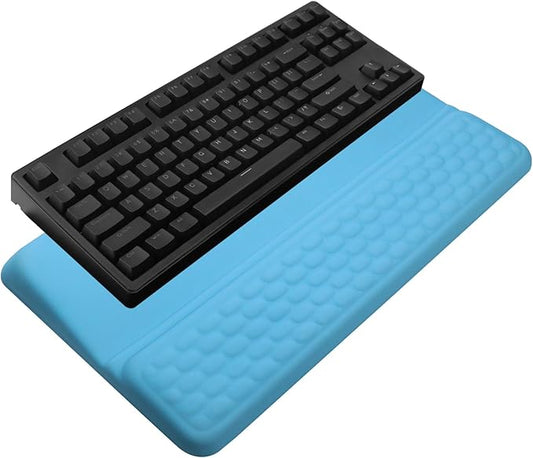 Computer Keyboard Stand with Wrist Rest, Ergonomic Tilted Keyboard Holder - Keyboard Riser with Wrist Pad - Keyboard Tray Support for Office Home - Blue-DeskLoop Office
