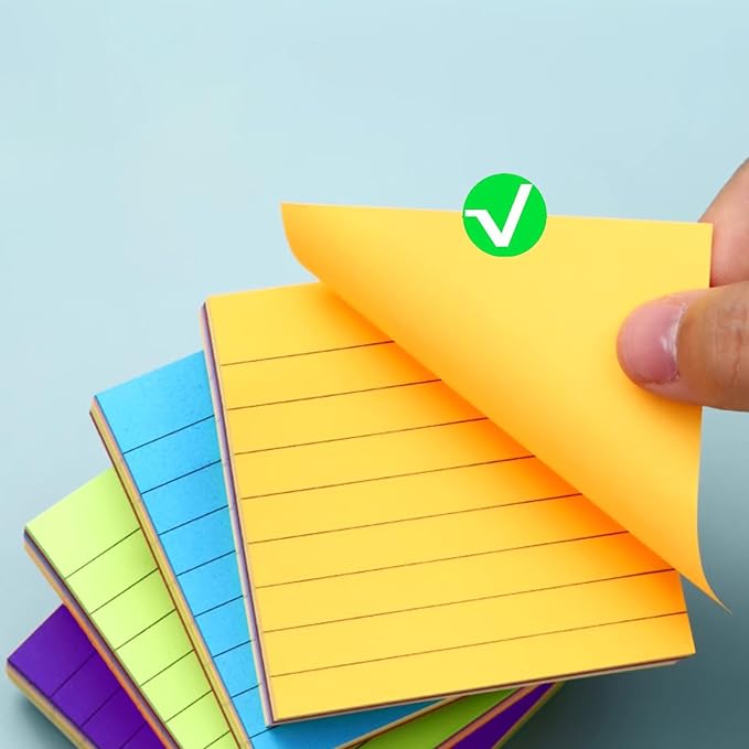 Nicunom 30 Pack Lined Sticky Notes 3x3 in, 3000 Sheets Bright Ruled Post Stickies Colorful Sticky Note Pads Super Sticking Power Memo Pads for Office Home School, 100 Sheets/Pad-DeskLoop Office