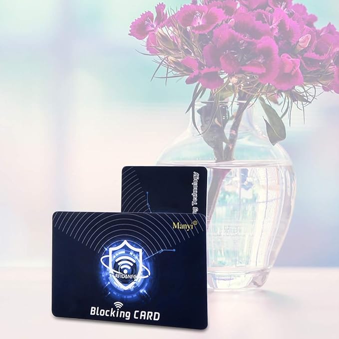 5Pcs RFID Blocking Card, Protection Entire Wallet and Purse Shield, Contactless NFC Bank Debit Credit Card Protector Blocker (Blue)