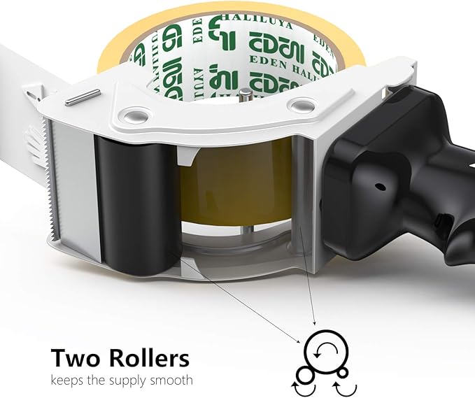 Fast Reload 2 Inch Tape Gun Dispenser Packing Packaging Sealing Cutter TG01 (TG01-WHT)-DeskLoop Office