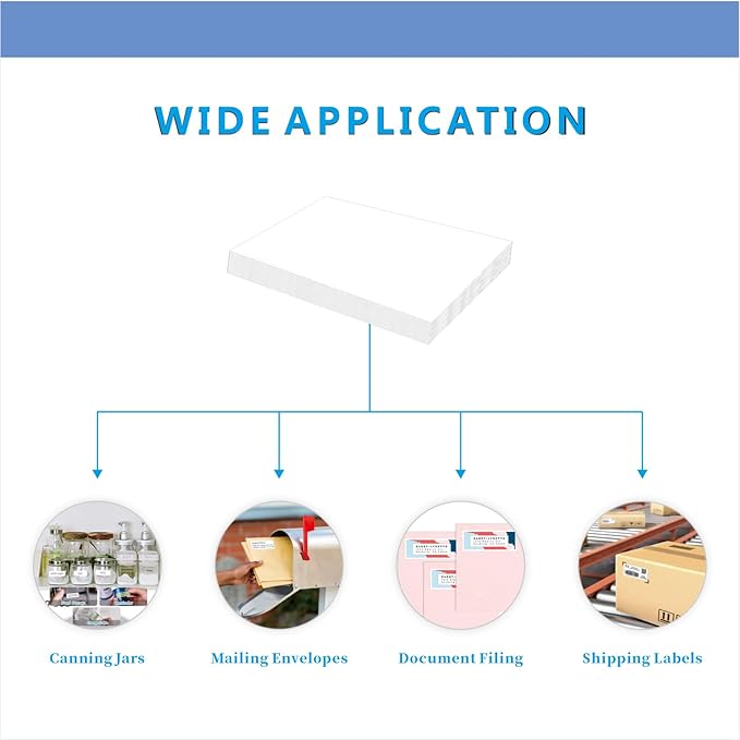 8.5" x 11" Full Sheet Labels, JIQEZNL Premium Label Sticker Paper for Laser & Inkjet Printers - 32 Sheets-DeskLoop Office
