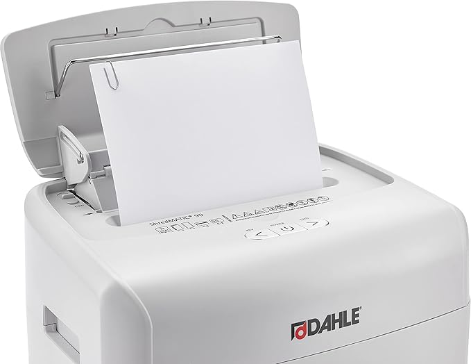 Dahle ShredMATIC SM 90 Auto-Feed Paper Shredder, Cross Cut, 90 Sheet Feed Tray, German Engineered, Jam Protection, Oil Free, SmartPower, P-4 Security, Shreds Staples/Paper Clips/Credit Cards-DeskLoop Office