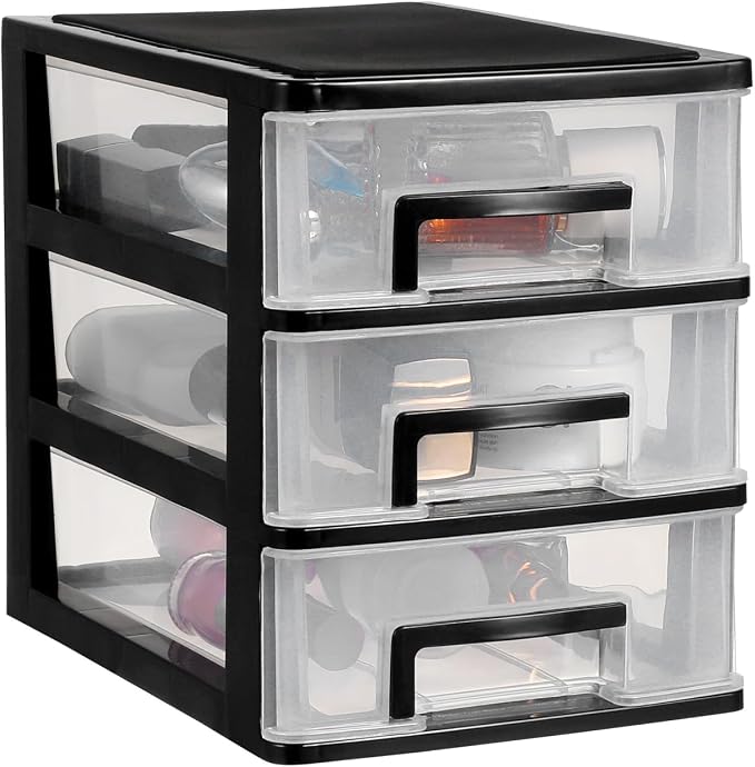 Plastic Stacking Desktop Storage Drawers 3-Drawer Storage Organizer, Small - Image 9