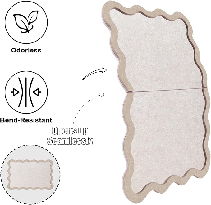 Scalloped Felt Bulletin Board, Foldable Picture Self-Adhesive Boards - Image 9