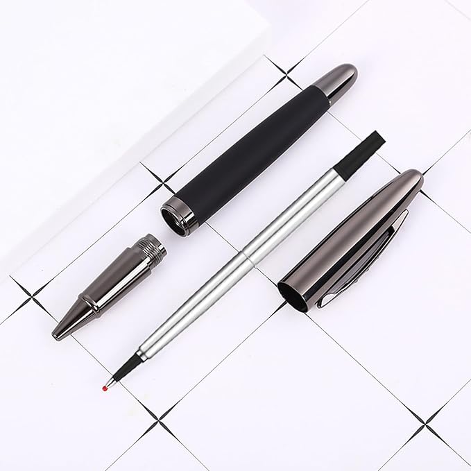 DunBong Quink Ink Rollerball, Compatible with Parker Rollerball Pens, 0.5mm Fine Point, Blue Ink Refill Pack of 5, Replaceable Gel Ink Pen Refills, Smooth Writing (Blue-0.5mm)-DeskLoop Office