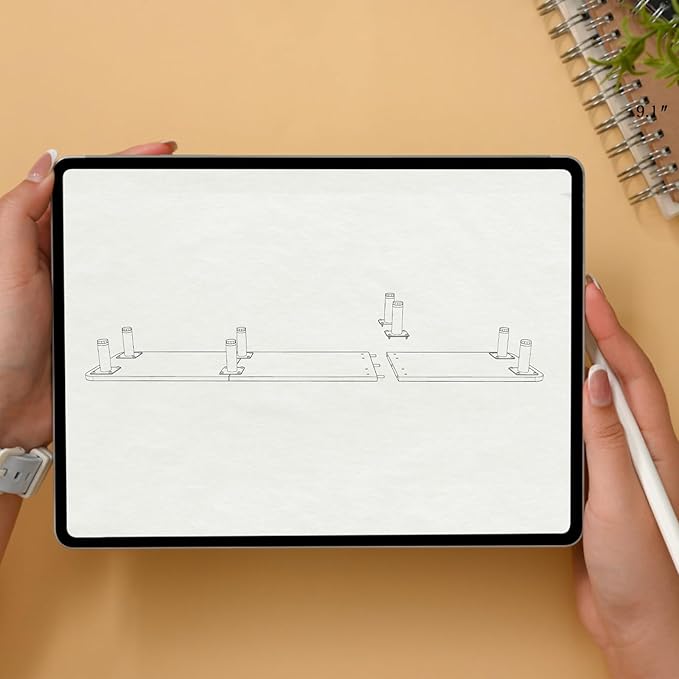 43.7" Extra Long Dual Monitor Stand Riser, Wood & Steel Monitor Stand for 2 Monitors, Wide TV Stand, Desktop Riser for Desk Organization, Home Office,Laptop,Printer,TV (Black)-DeskLoop Office