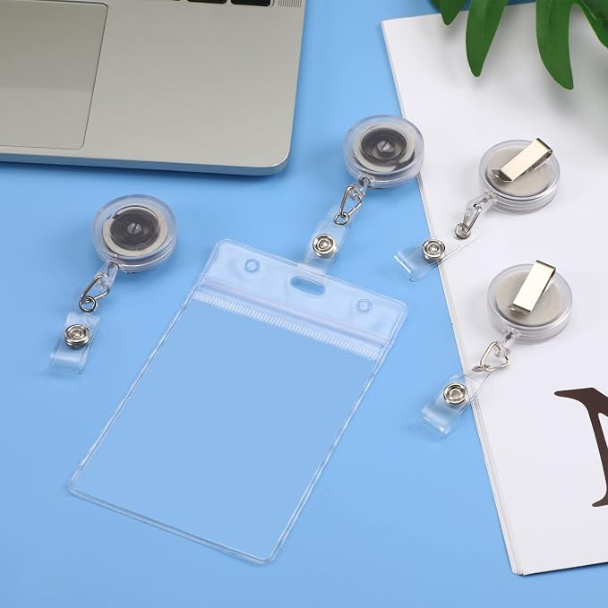 JANYUN 50 Pcs Retractable Badge Reel Clips Holder - Image 7