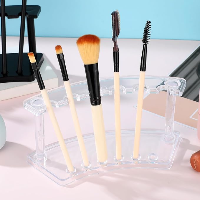 Tinlade 2 Pieces Plastic Pen Holder Stand Display Rack 6-Slot Pen Makeup Brush - Image 7