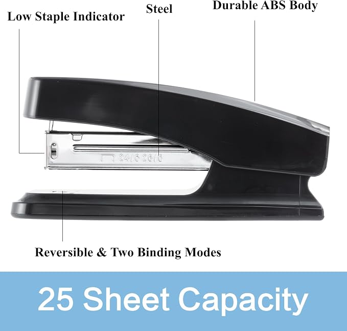 M&G Desktop Stapler with 25 Sheet Capacity, Two Binding Modes, Basic Stapler - Image 7
