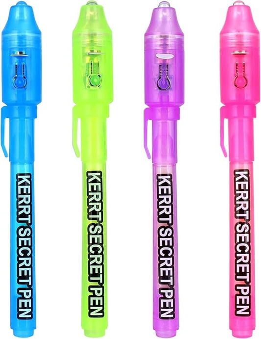 Invisible Ink Pen with UV Light Secret Message Pen Spy Pens Magic Invisible Markers Classroom Gifts for Students, Party Favors for Kids 8-12, Goodie Bag Stuffers for Kids-DeskLoop Office