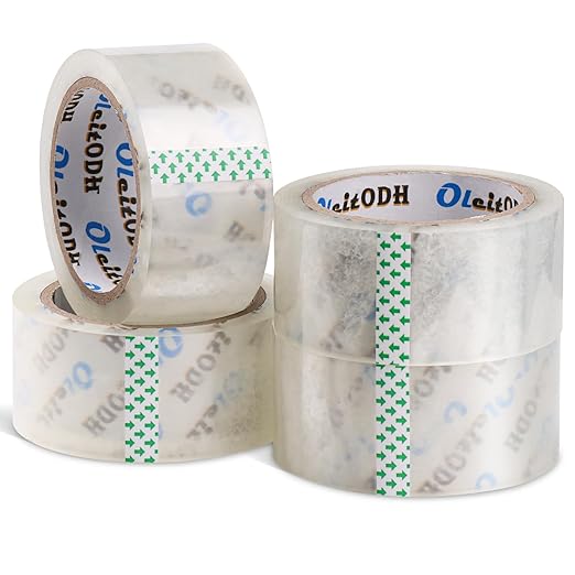 Packing Tape, 4 Rolls Shipping Tape Bulk, 1.88" X 60 Yd, 240 Yds, 2.7 Mil, 3" Core, Clear Heavy Duty for Moving Boxes, Package, Mailing-DeskLoop Office