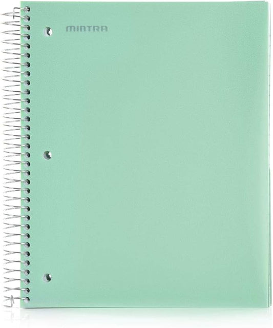 Mintra Office Durable Spiral Notebooks, 5 Subject (Sage Green, College Ruled 1pk)-DeskLoop Office