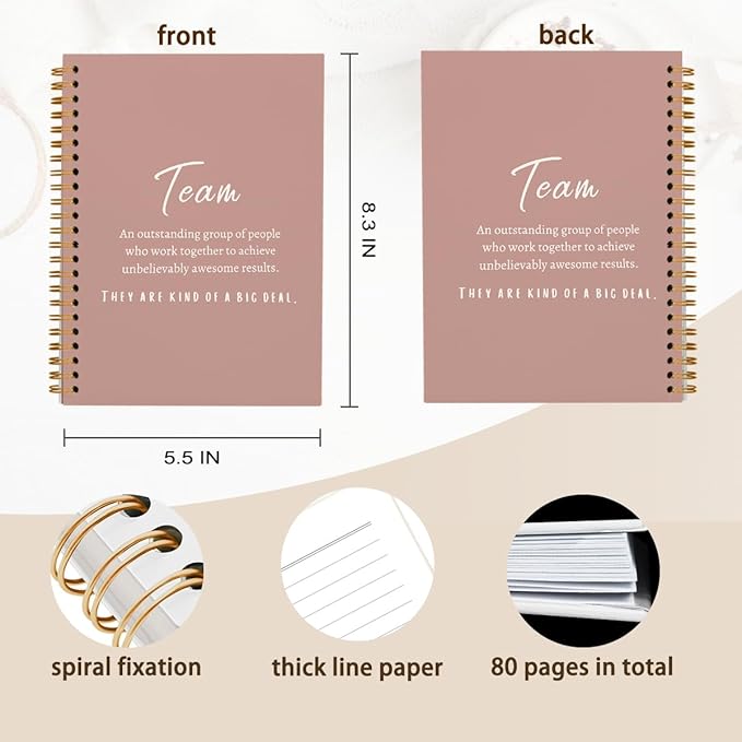 hold fizz Pink Meeting Notebook for Work, Employee Appreciation Gifts, Team Gifts for Employees, Journals for Writing, Thank You Gifts for Women Men Leader Boss Mentor Manager Coworkers, 5.5"x8.3"-DeskLoop Office