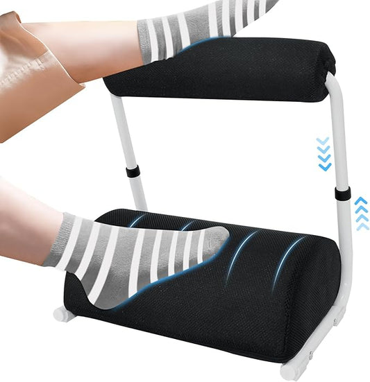 Foot Rest for Under Desk at Work - 3 Positions Height Adjustable Leg Rest for Office or Home Use, Ergonomic Footrest with Detachable Cushion-DeskLoop Office