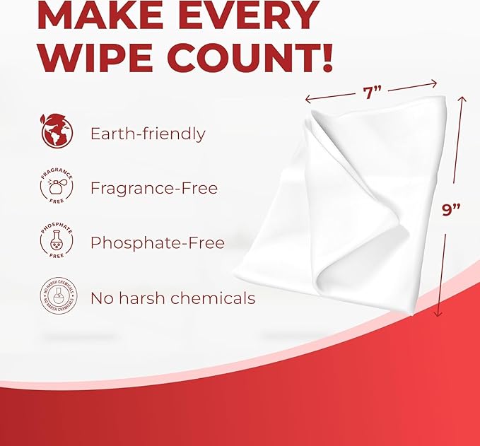 HandyClean Rinse-Free Food Contact Sanitizing Wipes Pouch, Multi Surface Cleaning Supplies for Kitchen and Professional Setting - 12 pack, 864 count-DeskLoop Office