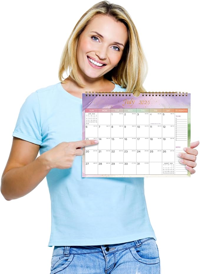 Lbylyhxc 2025-2026 Calendar - Includes January 2025 to June 2026 -18 Monthly Wall Calendar 2025-2026, 11 x 8.5 Inches.Thick Paper with Julian Dates and Block for New Year and Christmas Presents (Wall Calendar Colorful)