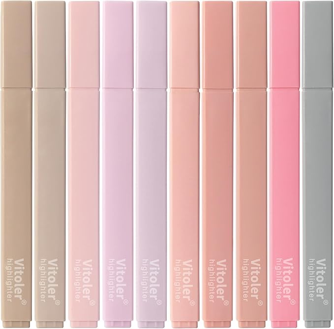 Highlighters Assorted Colors,10Pcs Pastel Highlighter No Bleed,Chisel Tip Bible Highlighters,Book Highlighter Bible Study Supplies-DeskLoop Office